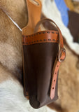 Leather Drink Bottle Holder for Saddle Billet
