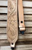 hand carved leather rifle sling
